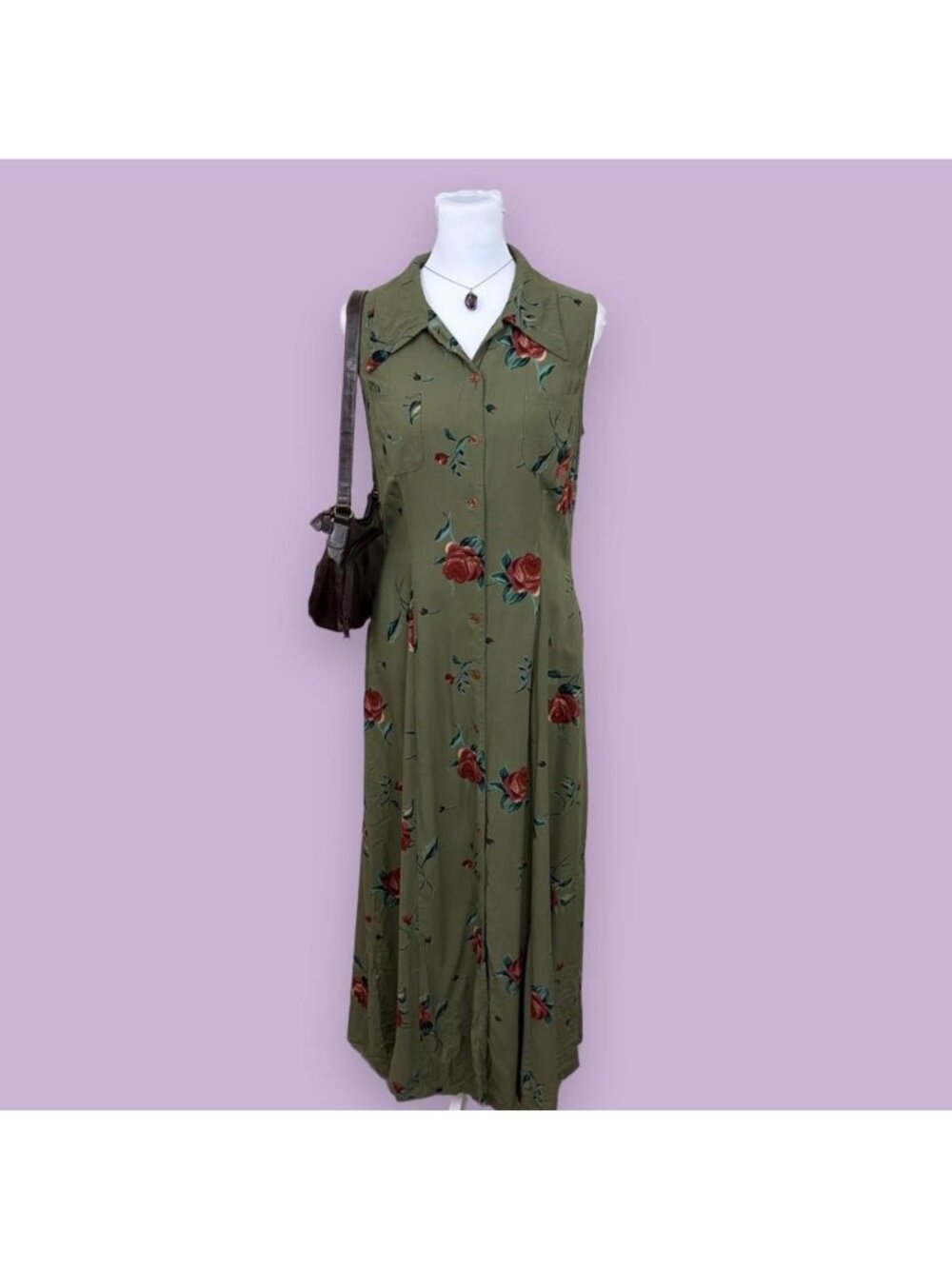 90s floral whimsygoth grunge button front dress